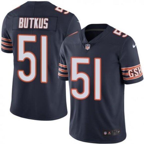 Men's Chicago Bears #51 Dick Butkus Navy NFL Vapor untouchable Limited Stitched Jersey